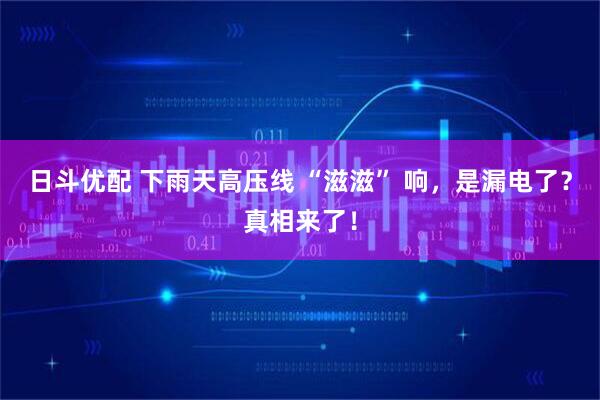 日斗优配 下雨天高压线 “滋滋” 响，是漏电了？真相来了！